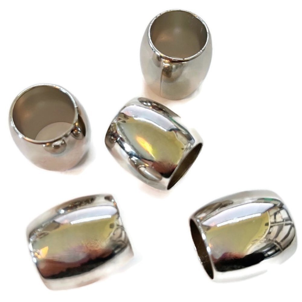 As low As $2 Large Smooth CCB Platinum Barrel Scarf Tube Spacer Macrame 22mm (5)